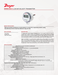 Thumbnail of document Data Sheet - AVLV Air Velocity Transmitter